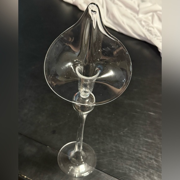 Vintage 1980's Jack in the Pulpit Hand Blown Elegant Glass Calla Lily Bud Vase - Picture 10 of 11